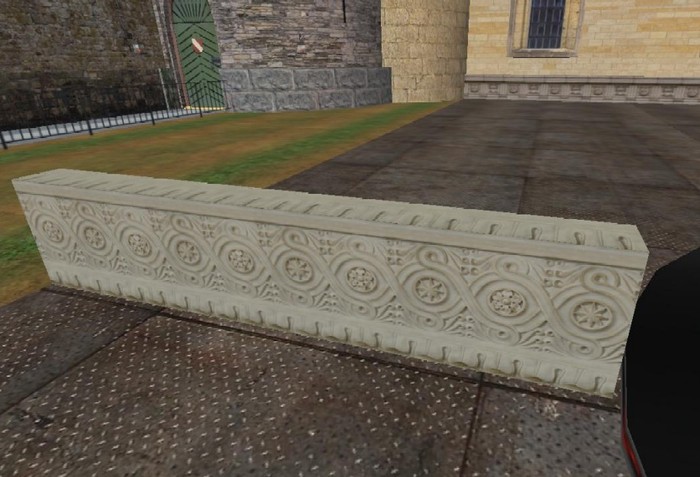 High Resolution Railing or Building Trim Section with Full Perm Texture Included, Ornate Building Trim or Railing 5807