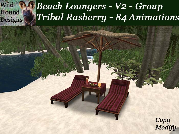 [WHD] -- Beach Lounger - Couples - Tribal Rasberry