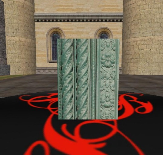 Unique Stone Ornamental Wall Section with Full Perm Texture Included 5403