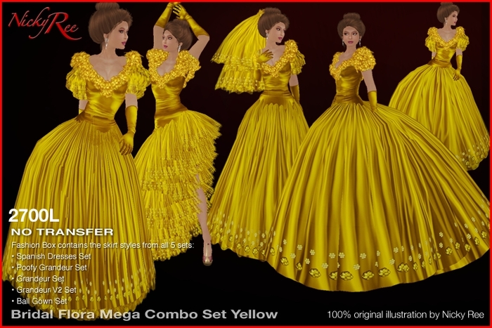 Desiging Nicky Ree Wedding Gowns - Bridal Flora Mega Combo Set Yellow 