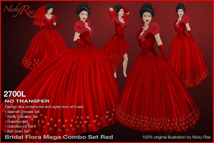 Desiging Nicky Ree Wedding Gowns - Bridal Flora Mega Combo Set Red 