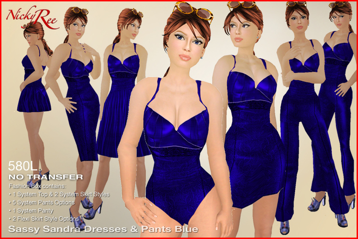 Designing Nicky Ree Business Wear - Sassy Sandra Dresses N Pants Blue