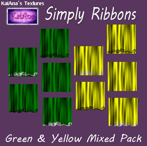 Simply Ribbons Textures - Green and Yellow