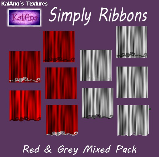 Simply Ribbons Textures - Red and Grey