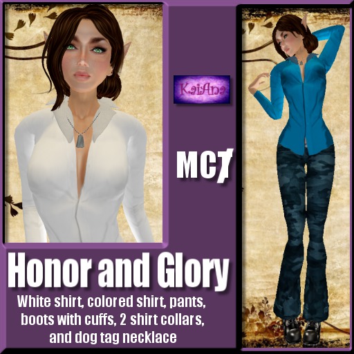 Honor & Glory - Brown  (Female)    *FOR PETITES MESH AVATARS*