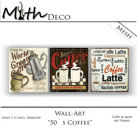 Myth - Wallart "50`s Coffee"