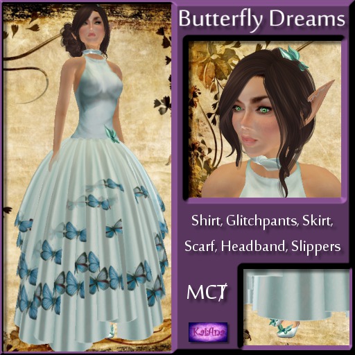 Butterfly Dreams - Red   *FOR PETITES MESH AVATARS*