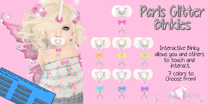 Candii Kitten - Paris Glitter Pacifier *Yellow*