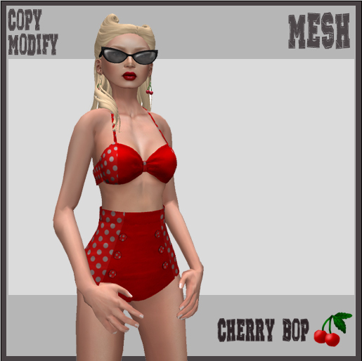 Cherry Bop: Verity Mesh Swimsuit Red