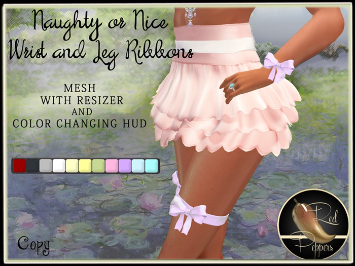 Naughty or Nice   Wrist and Leg Ribbons