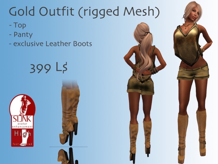 Gold Outfit (rigged Mesh)
