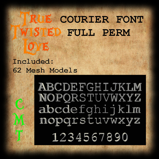 ! TTL ! - Courier - Mesh Text and Numbers (full perm)