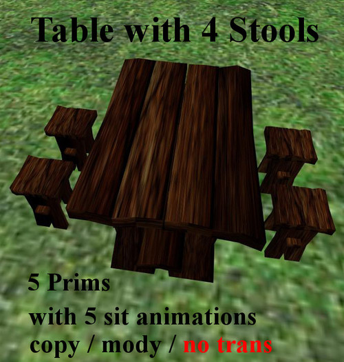 Table With 4 Stools Box