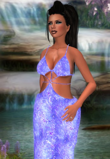 Erin~Spaghetti Strap Dress~Blue