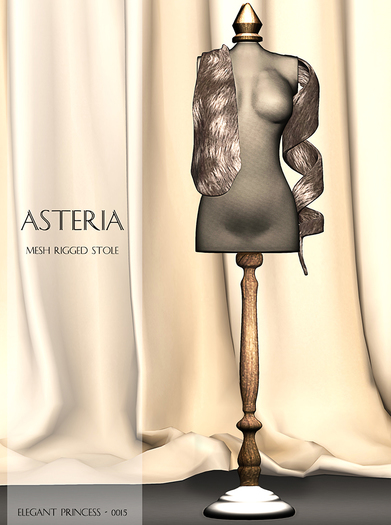 Asteria Creations - Elegant Princess Stole - Black/0015