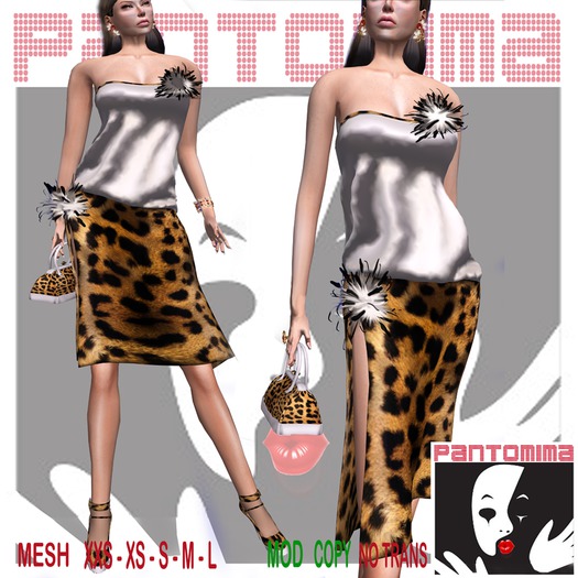 Pantomima - Mesh Dress  leopard white