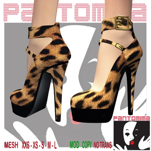 Pantomima - shoe leopard  black