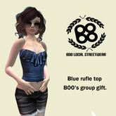 BOO - Gift - Blue rufle top