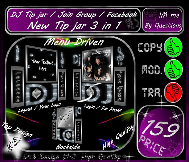 Second Life Marketplace - * N.E.W. * Tip jar DJ * >> Join Group * Facebook