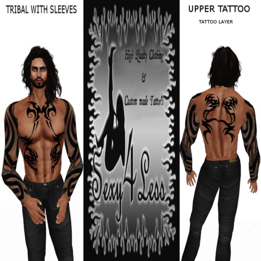 S4L MENS TRIBAL W SLEEVES UPPER TATTOO