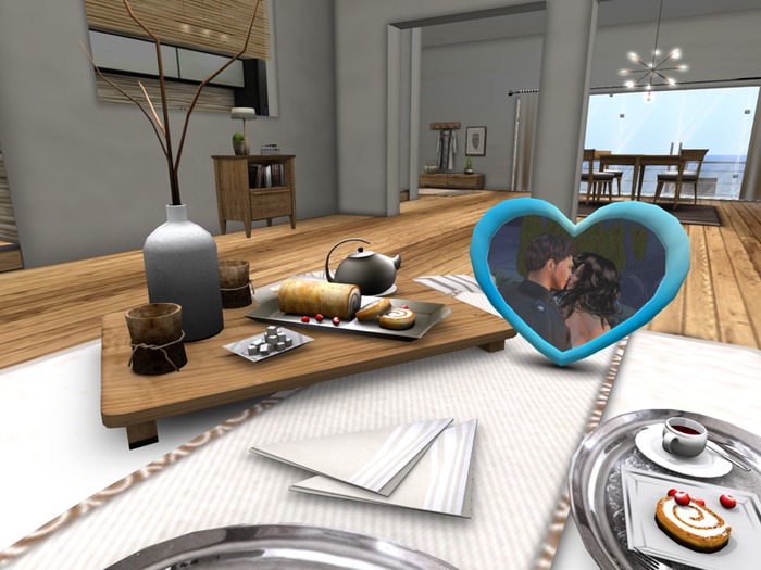 Heart Photo Frame Mesh Plastic Blue