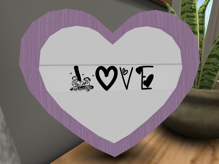 Heart Photo Frame Mesh Wood Lavendar