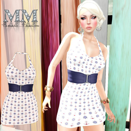 M&M-KAREN WHITE DRESS MESH