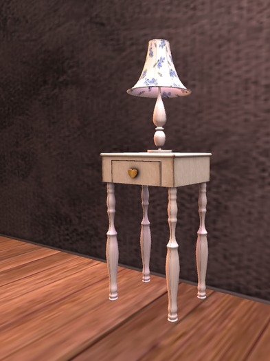 Blue Flower Lamp and Table