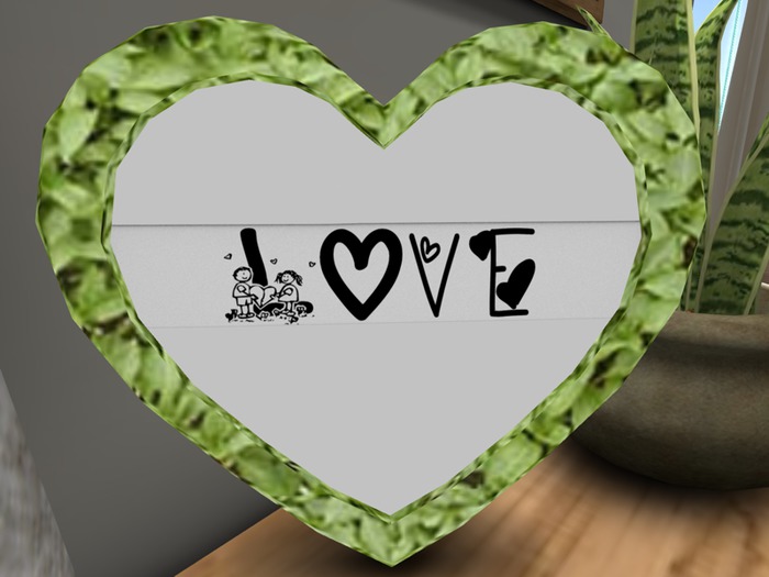 Heart Photo Frame Mesh Leafs green 