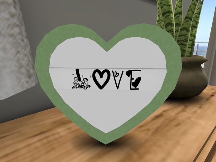 Heart Photo Frame Mesh Green Satin