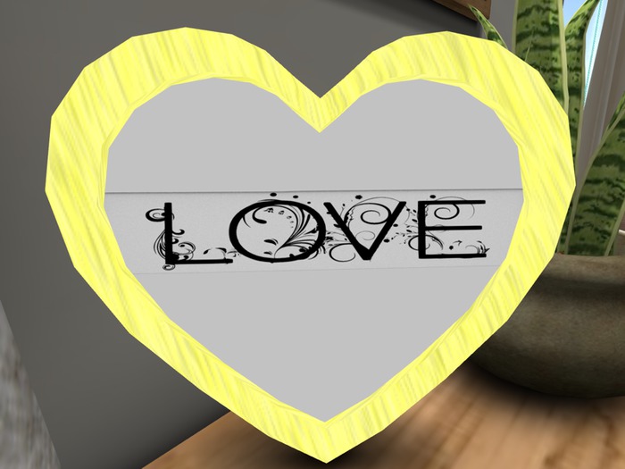 Heart Photo Frame Mesh Yellow Sunschine