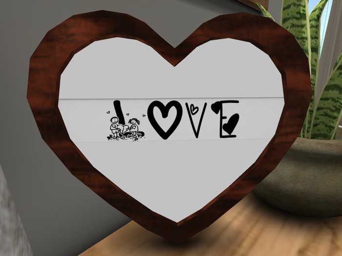 Heart Photo Frame Mesh Rose Wood