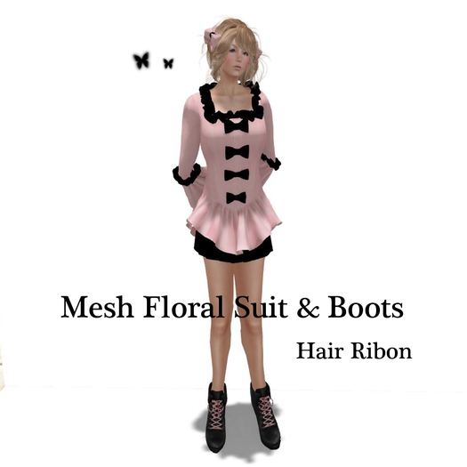 E-9 Mesh Floral Suit & Boots ( Hair Ribon )Box