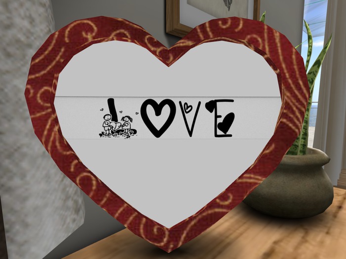 Heart Photo Frame Mesh Red Floral
