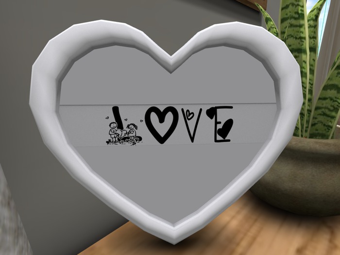 Heart Photo Frame Mesh Flat Silver