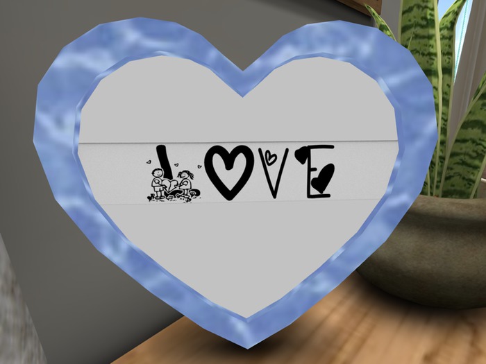 Heart Photo Frame Mesh Shining Blue