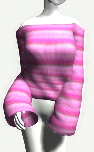 *LS* off shoulderr knit pink