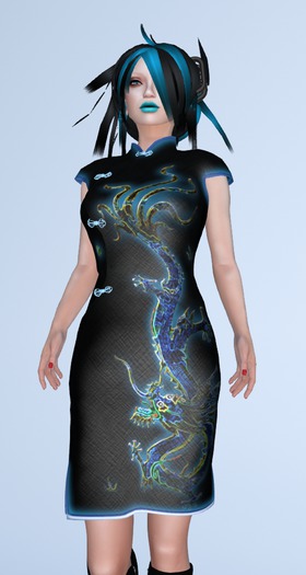 *SQ* Cyber Cheongsam Neon Dragon