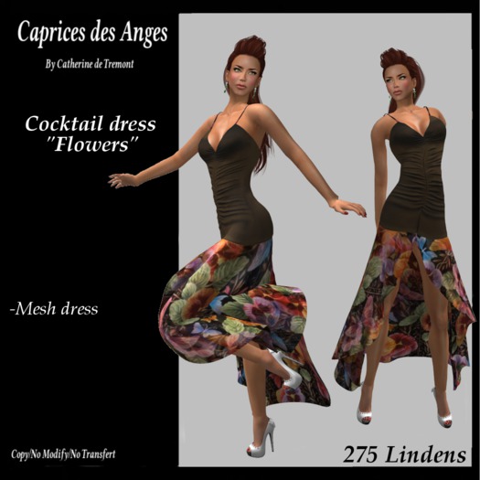 *CdT*  Cocktail  dress fleurs