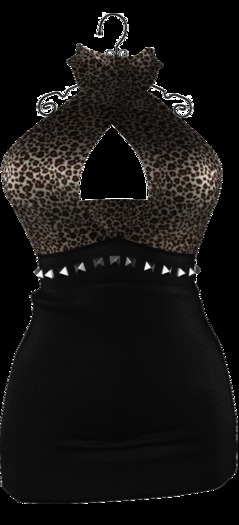 Crossed Dress Leopard Mesh