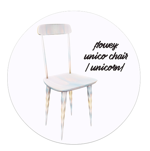 flowey. unico chair / unicorn
