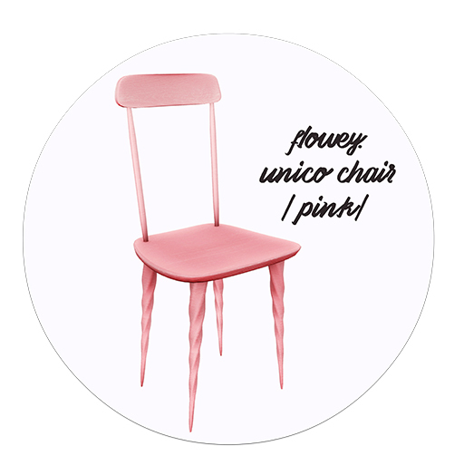 flowey. unico chair / pink