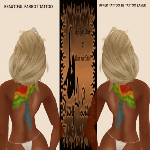 S4L BEAUTIFUL PARROT UPPER TATTOO