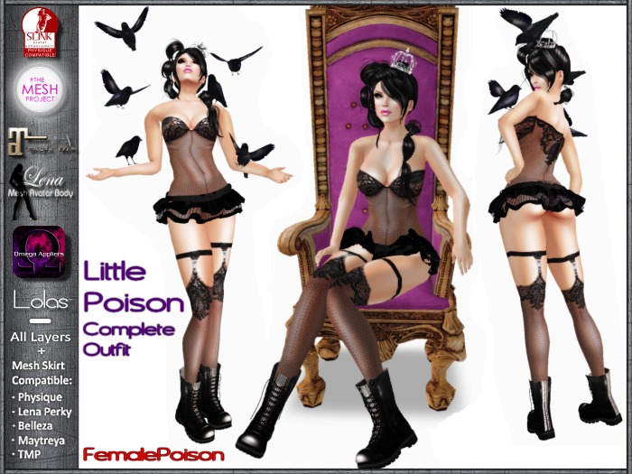 !FP! Little Poison Complete Outfit - Slink Physique TMP Maitreya KL* Lena Omega and Lolas appliers