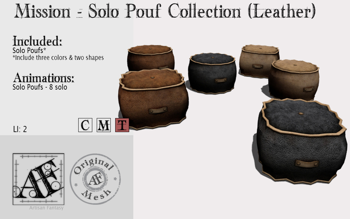 *AF* Mission Pouf Collection - Solo Leather (Wear Me)