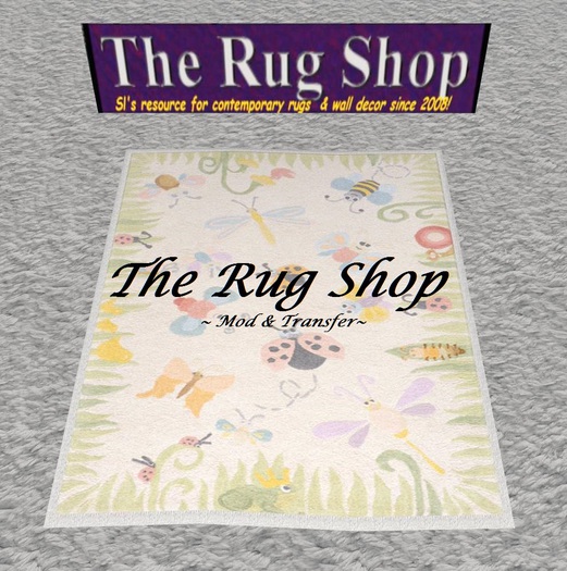 Children's 5x5 mesh, butterflys & bugs 4, Nursery Rug