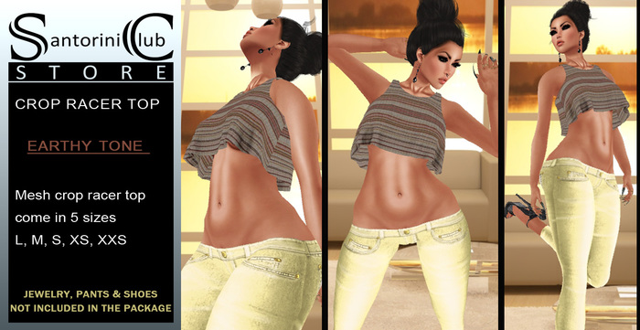 SC: CROP RACER TOP ~ Earthy tone