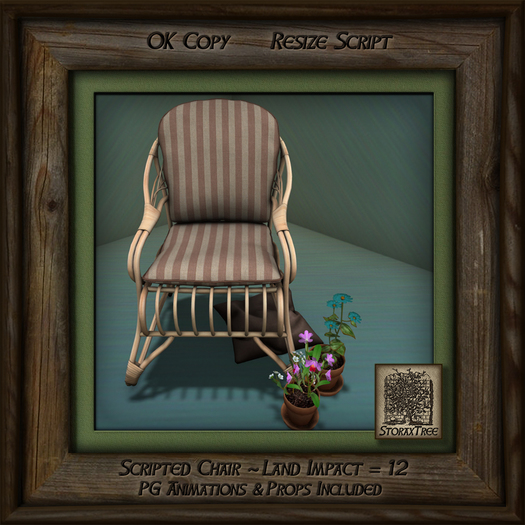 Second Life Marketplace Tropics Blonde Patio Chair Left Aj