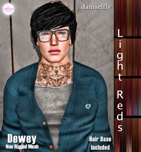 *~*Damselfly*~*Dewey Non-Rigged Mesh Light Reds