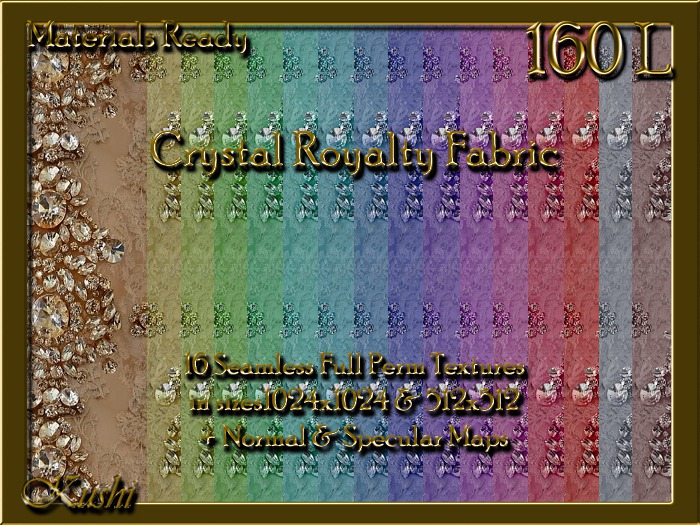 Crystal Royalty Fabric Seamless Textures Materials Ready Full Perms 1024x1024 & 512x512